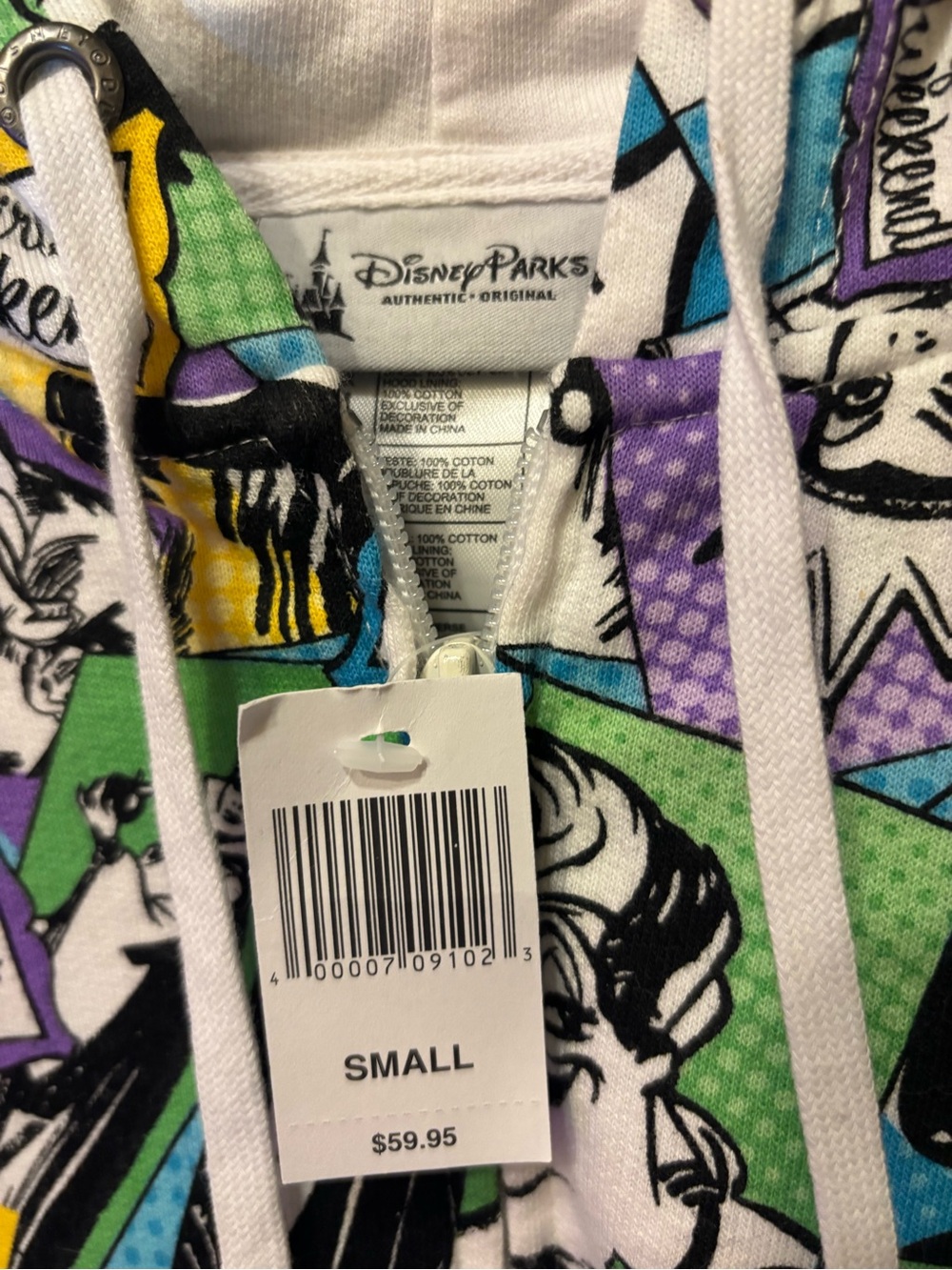 Disney Parks Villains Zip Hoodie - White, Green, Purple, Blue, Yellow, Black - Picture 3 of 3